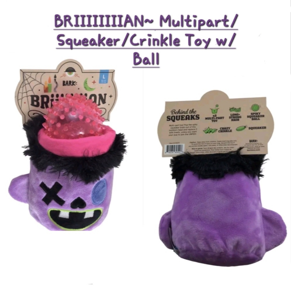 Bark Box ~ BRIIIIIIIIAN~ Multipart/Squeaker/Crinkle/M~L